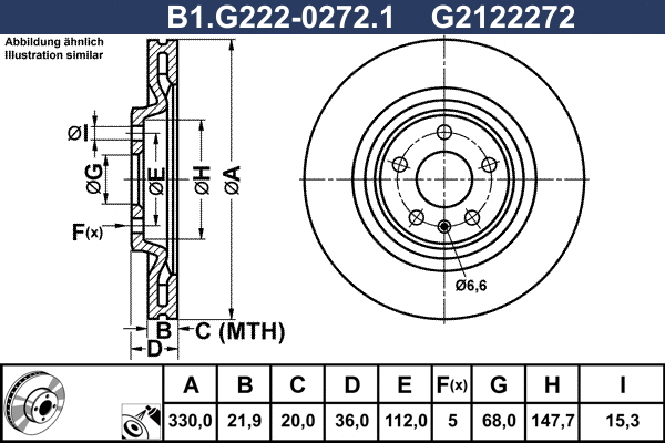 Disque de frein GALFER B1.G222-0272.1
