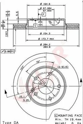 Disque de frein VILLAR 628.0440