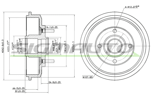 Tambour de frein SIGMAUTO DR5654