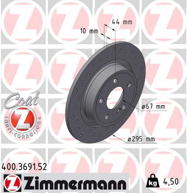 Disque de frein ZIMMERMANN 400.3691.52