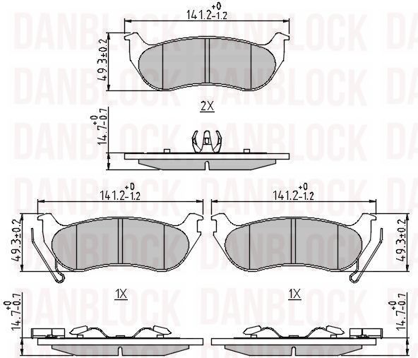 Kit de plaquettes de frein, frein à disque DANBLOCK DB 510644