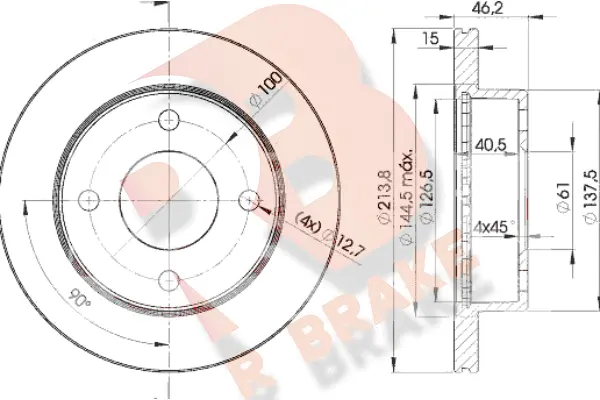 Disque de frein R BRAKE 78RBD22701