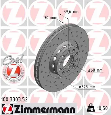 Disque de frein ZIMMERMANN 100.3303.52