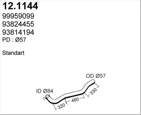 Tuyau d'échappement ASSO 12.1144