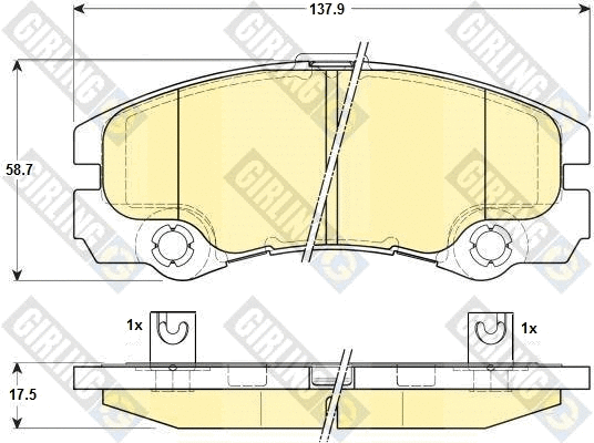 Kit de plaquettes de frein, frein à disque GIRLING 6114369