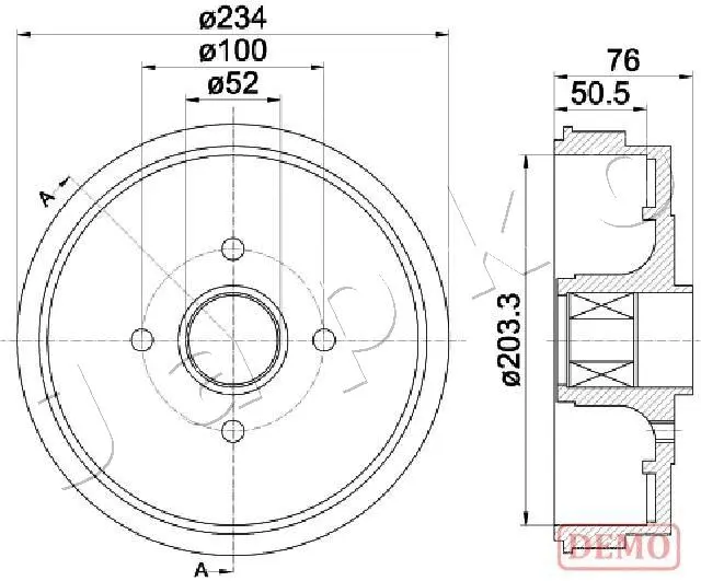 Tambour de frein JAPKO 560409C