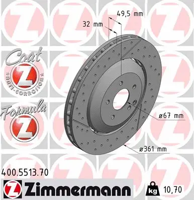 Disque de frein ZIMMERMANN 400.5513.70