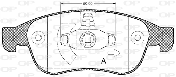 Kit de plaquettes de frein, frein à disque OPEN PARTS BPA1248.10
