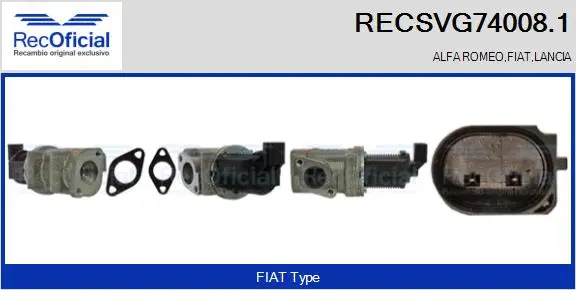 Vanne EGR RECOFICIAL RECSVG74008.1