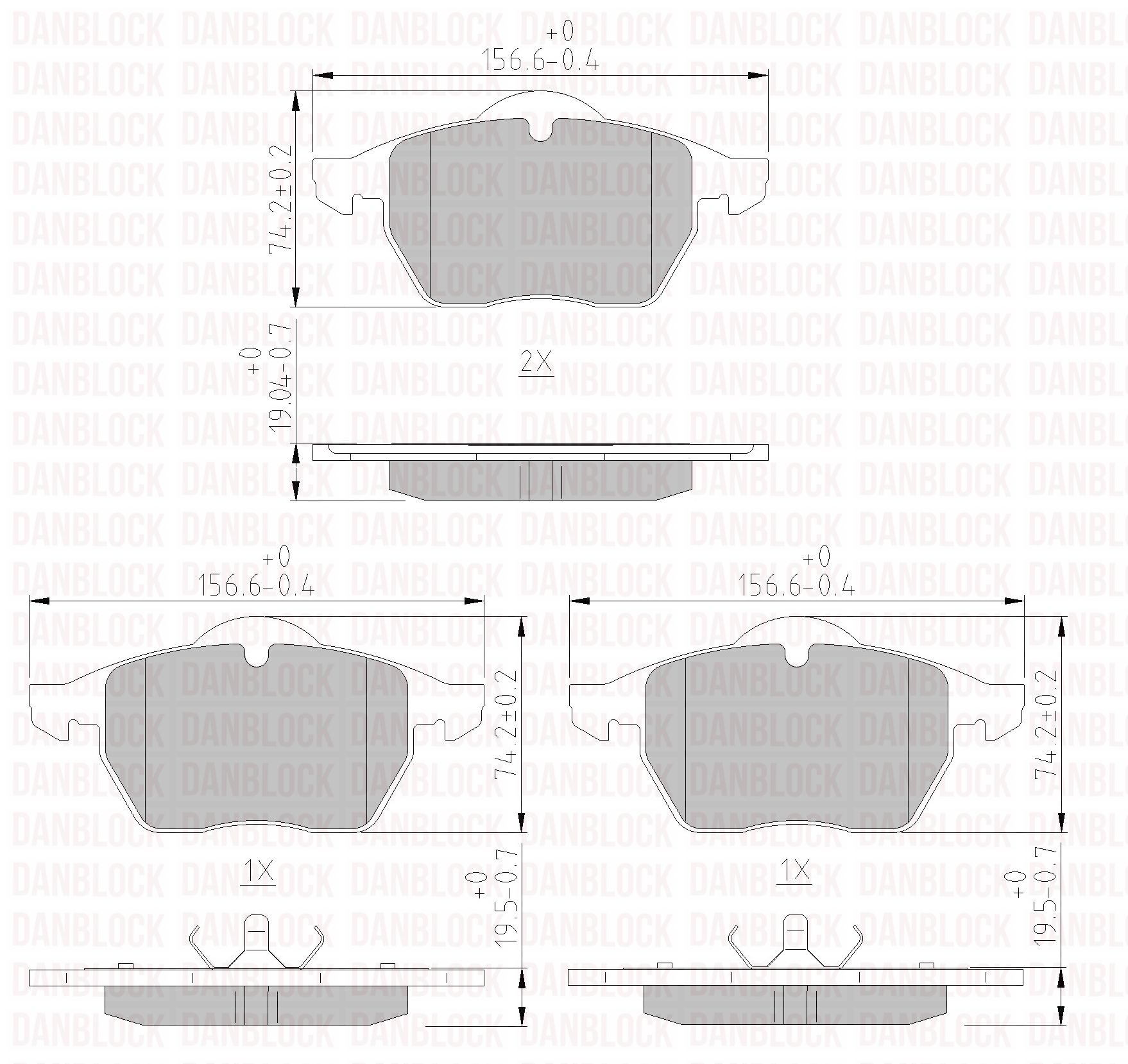 Kit de plaquettes de frein, frein à disque DANBLOCK DB 510263