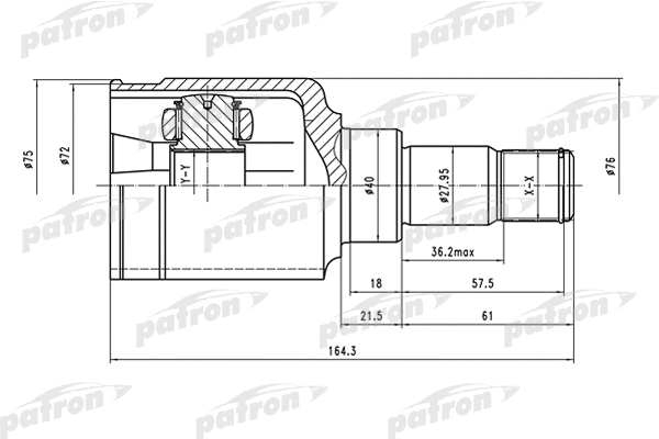 Jeu de joints, arbre de transmission PATRON PCV1481