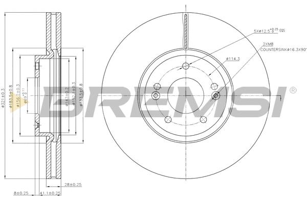 Disque de frein BREMSI CD7631V