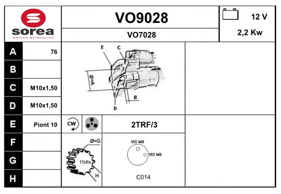 Démarreur SNRA VO9028