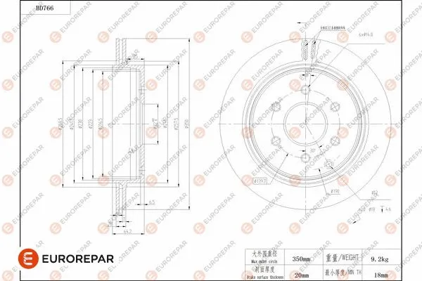 Disque de frein EUROREPAR 1684320880