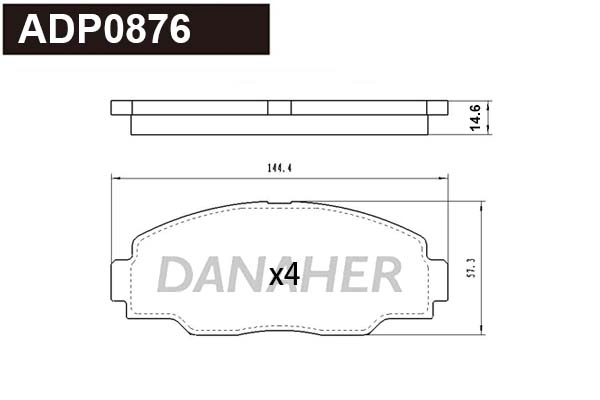 Kit de plaquettes de frein, frein à disque DANAHER ADP0876