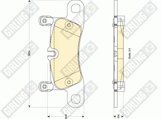 Kit de plaquettes de frein, frein à disque GIRLING 6118769