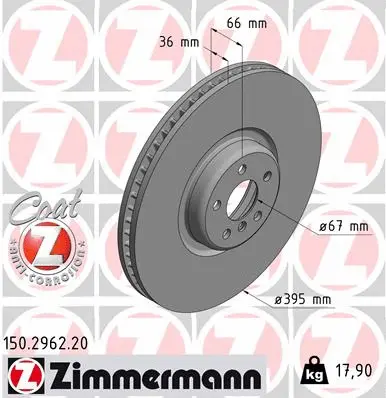Disque de frein ZIMMERMANN 150.2962.20