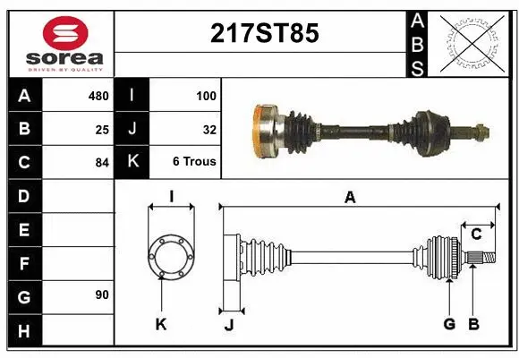 Arbre de transmission STARTCAR 217ST85