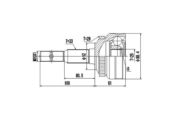 Jeu de joints, arbre de transmission DYNAMATRIX DCV844056