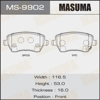 Jeu de mâchoires de frein MASUMA MS-9902