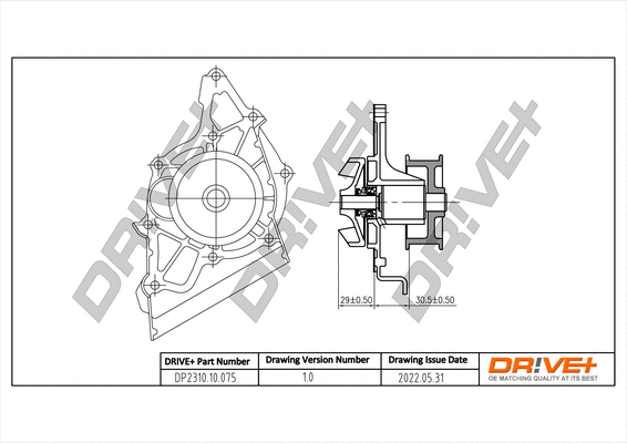 Pompe à eau, refroidissement du moteur Dr!ve+ DP2310.10.075