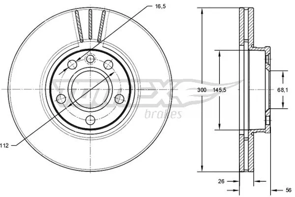 Disque de frein TOMEX Brakes TX 71-33