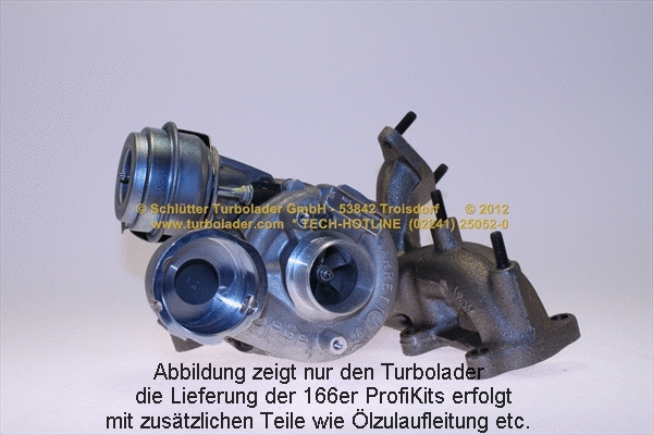 Turbocompresseur, suralimentation SCHLÜTTER TURBOLADER 166-00420