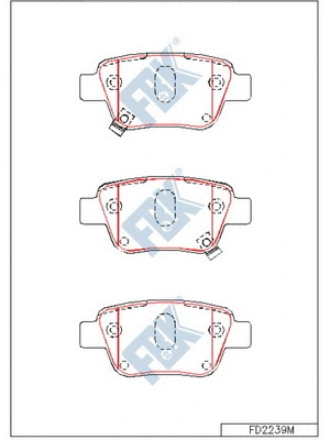 Kit de plaquettes de frein, frein à disque FBK FD2239M