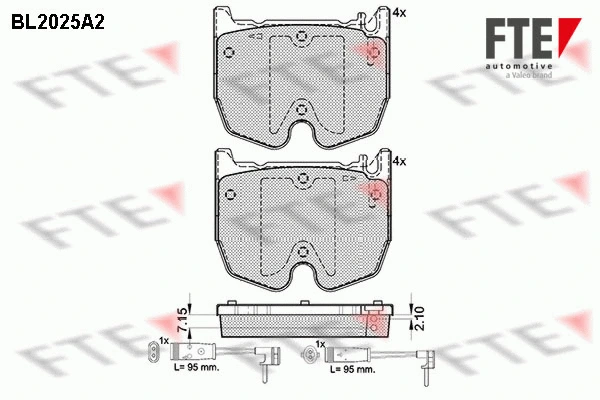 Kit de plaquettes de frein, frein à disque FTE 9010613