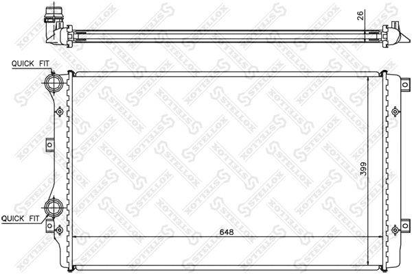Radiateur, refroidissement du moteur STELLOX 10-25205-SX