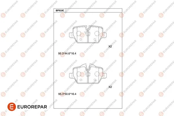 Kit de plaquettes de frein, frein à disque EUROREPAR 1681243780