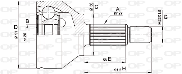 Jeu de joints, arbre de transmission OPEN PARTS CVJ5437.10