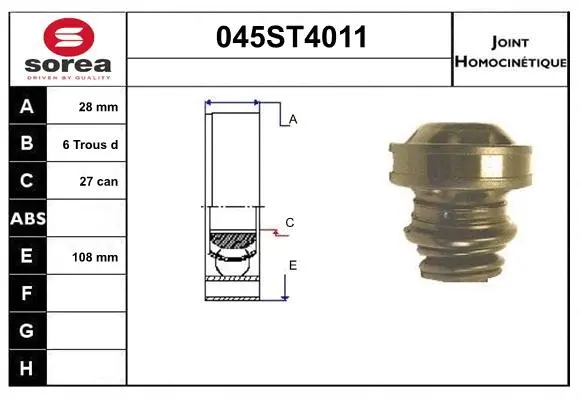 Jeu de joints, arbre de transmission STARTCAR 045ST4011