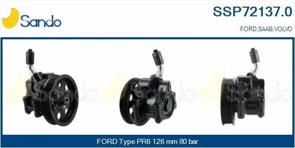 Pompe hydraulique, direction SANDO SSP72137.0