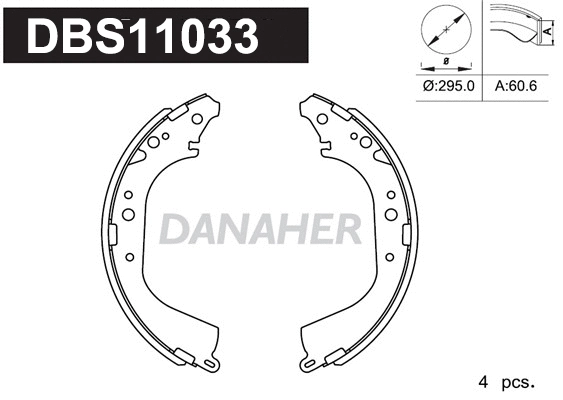 Jeu de mâchoires de frein DANAHER DBS11033