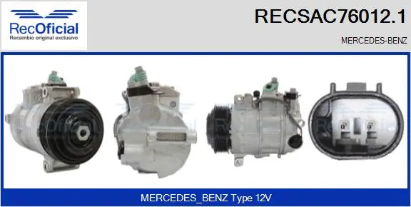 Compresseur, climatisation RECOFICIAL RECSAC76012.1