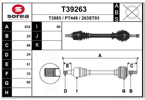 Arbre de transmission EAI T39263