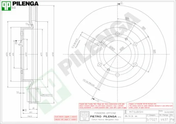 Disque de frein PILENGA V637