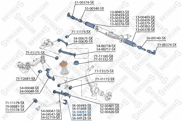 Suspension, stabilisateur STELLOX 56-04081-SX