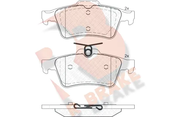 Kit de plaquettes de frein, frein à disque R BRAKE RB1651-200