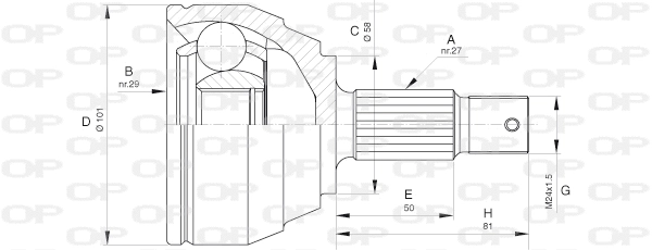 Jeu de joints, arbre de transmission OPEN PARTS CVJ5639.10