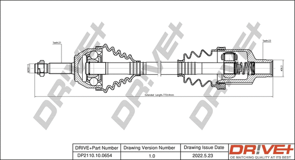 Arbre de transmission Dr!ve+ DP2110.10.0654