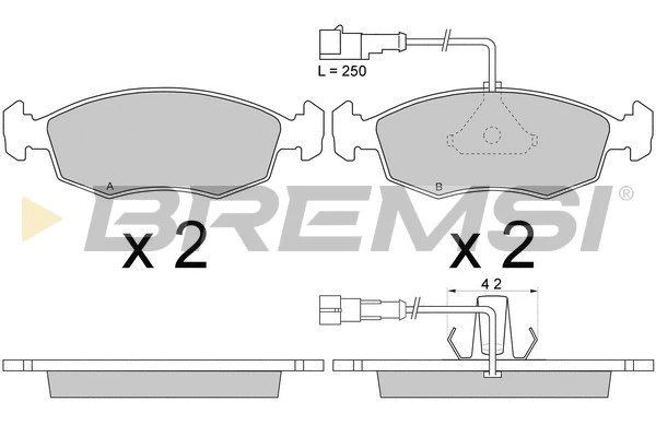 Kit de plaquettes de frein, frein à disque BREMSI BP2669