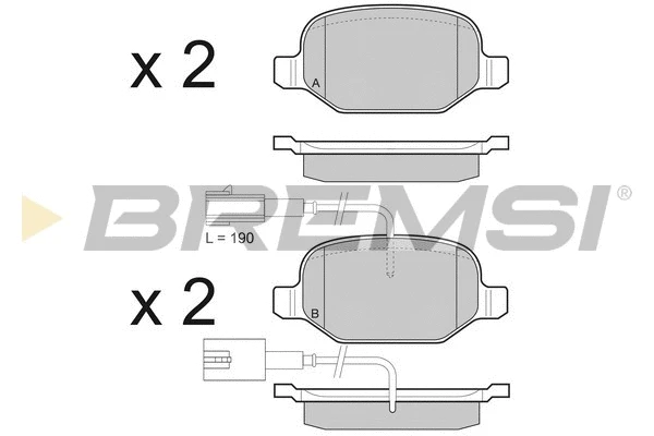 Kit de plaquettes de frein, frein à disque BREMSI BP3490