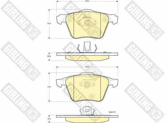 Kit de plaquettes de frein, frein à disque GIRLING 6115652
