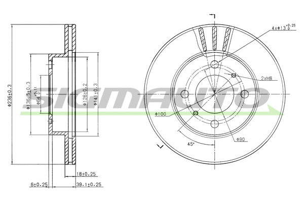 Disque de frein SIGMAUTO DBB005V