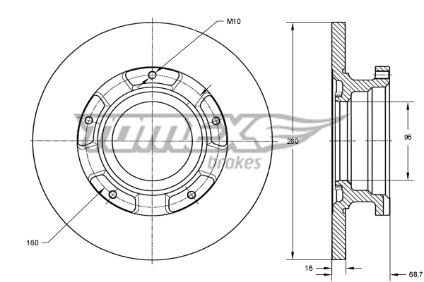 Disque de frein TOMEX Brakes TX 72-17