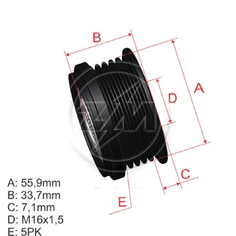 Poulie roue libre, alternateur ZM ZM 96.000.13