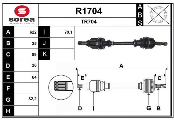 Arbre de transmission SNRA R1704