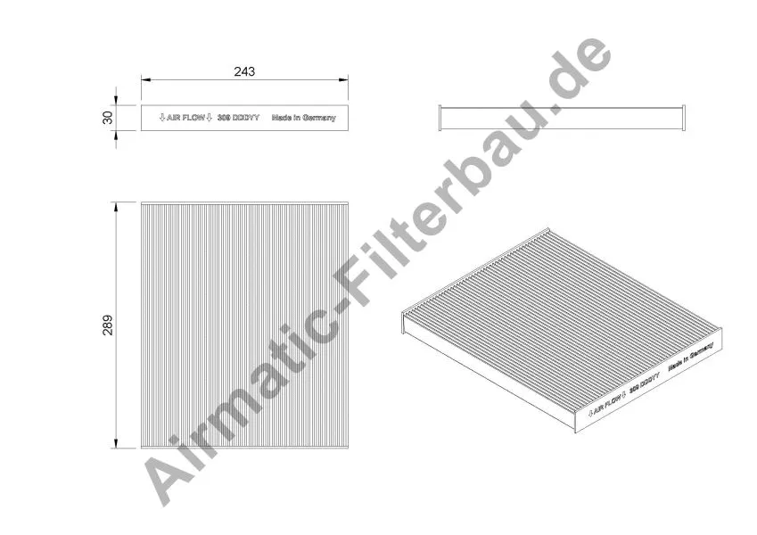 Filtre, air de l'habitacle AIRMATIC Filterbau IF1309P